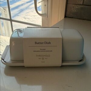 Threshold Classic White Porcelain Butter Dish